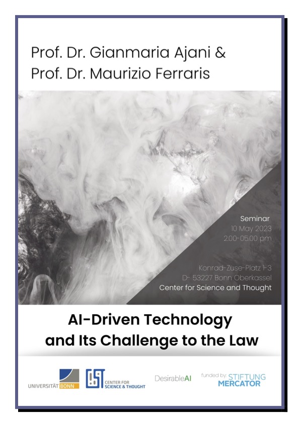 Prof. Dr. Gianmaria Ajani & Prof. Dr. Maurizio Ferraris: AI-Driven Technology and Its Challenge to the Law