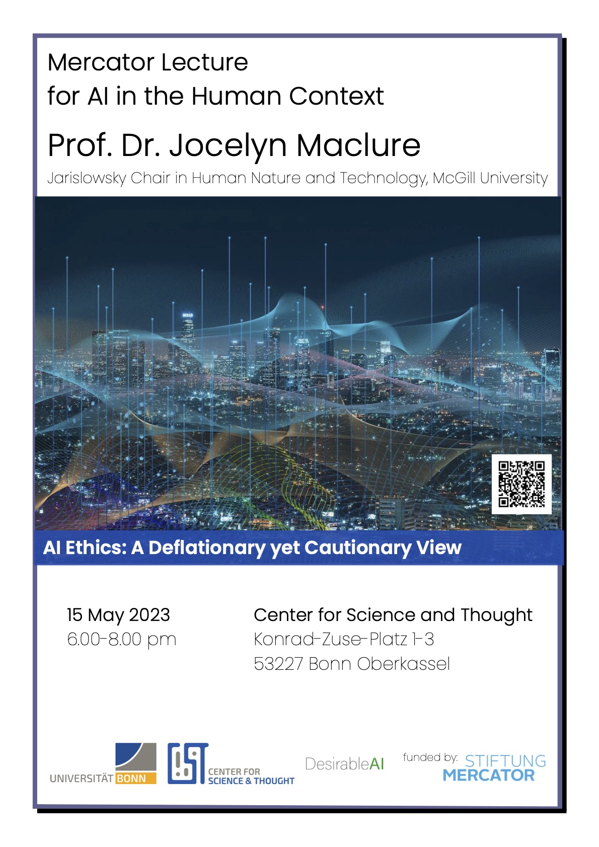 Mercator Lecture for AI in the Human Context: Prof. Dr. Jocelyn Maclure